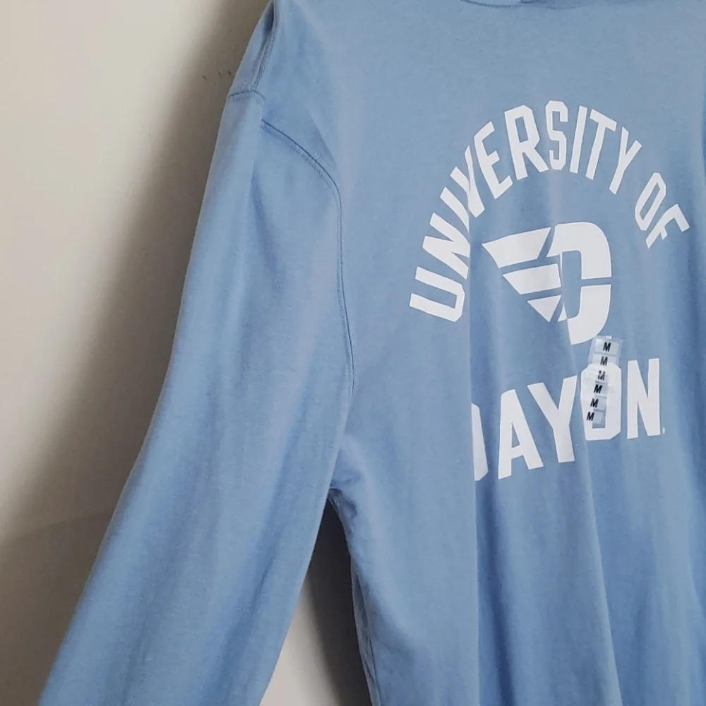 Unisex Hooded Light Blue Long Sleeve Top - Picture 4 of 13